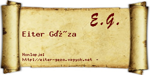 Eiter Géza névjegykártya